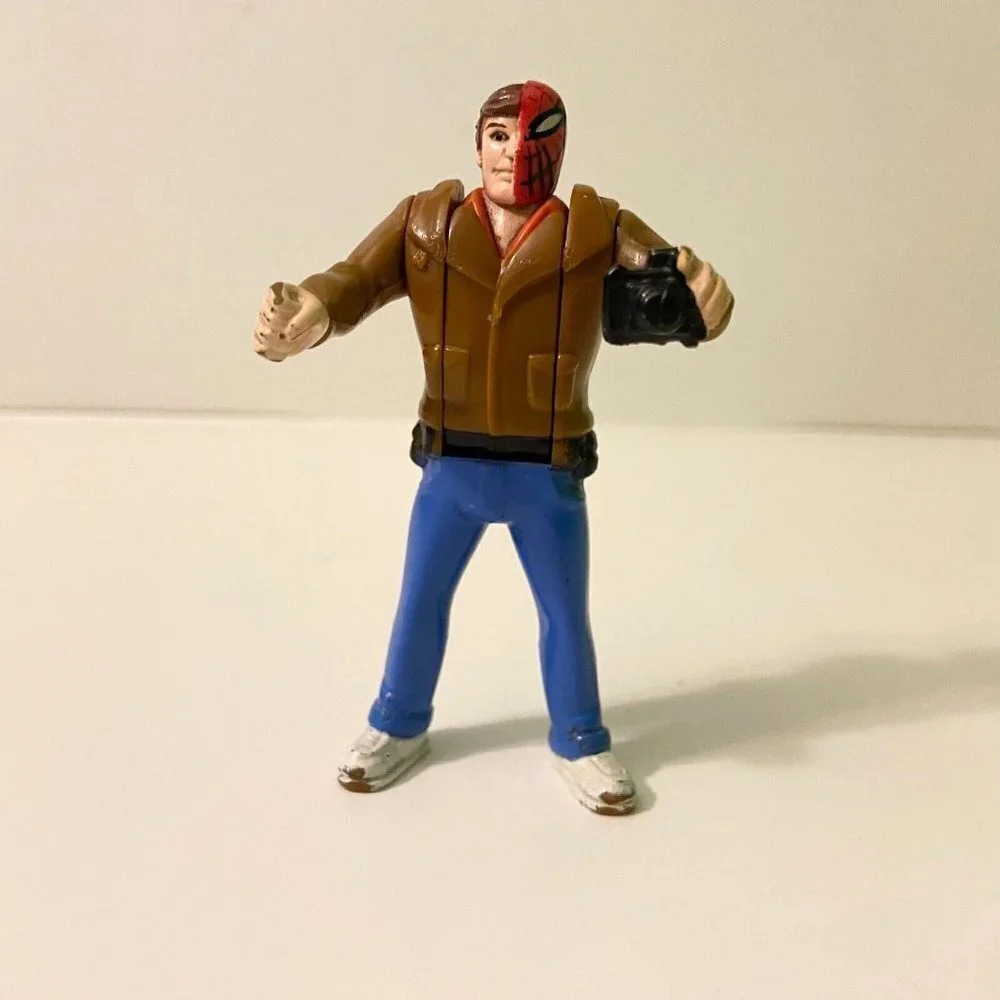 Vintage 1995 Spiderman Peter Parker Flip Head Hero Marvel Action Figure